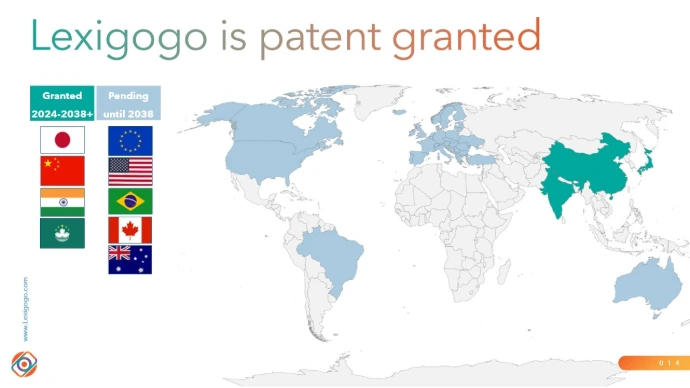 wereldkaart met patent verlening