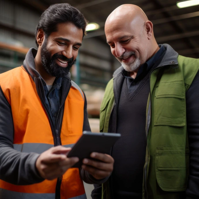 mannen kijken op tablet